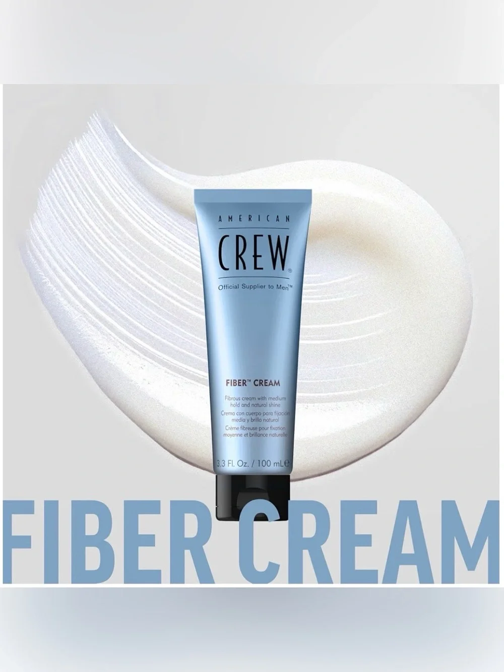 American Crew Men’s Fiber Cream 3.3 Oz Medium Hold Natural Shine Hair Styling